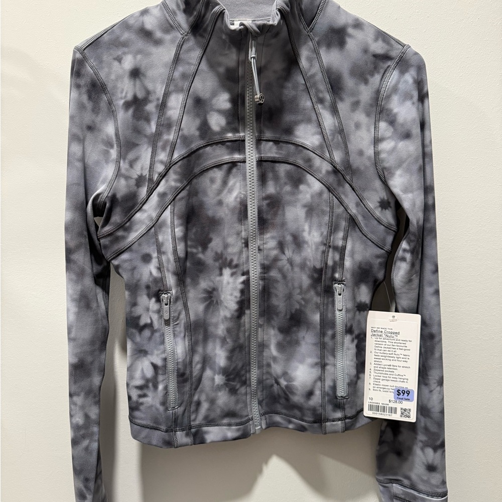 Lululemon Athletica Women's Black Tie-Dye Bomber Jacket